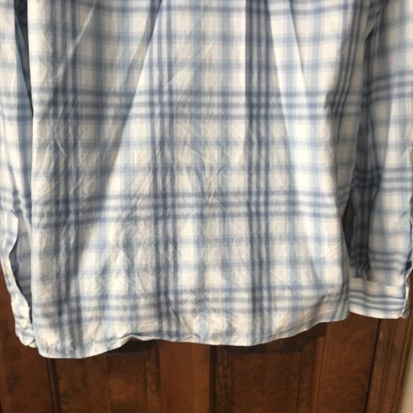 Nautica Blue and White Plaid Button-Down Shirt - Picture 10 of 12